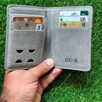 GU-II Male Short Thin Man Purse Wallet Leather Purse Young Men's Personality Tide