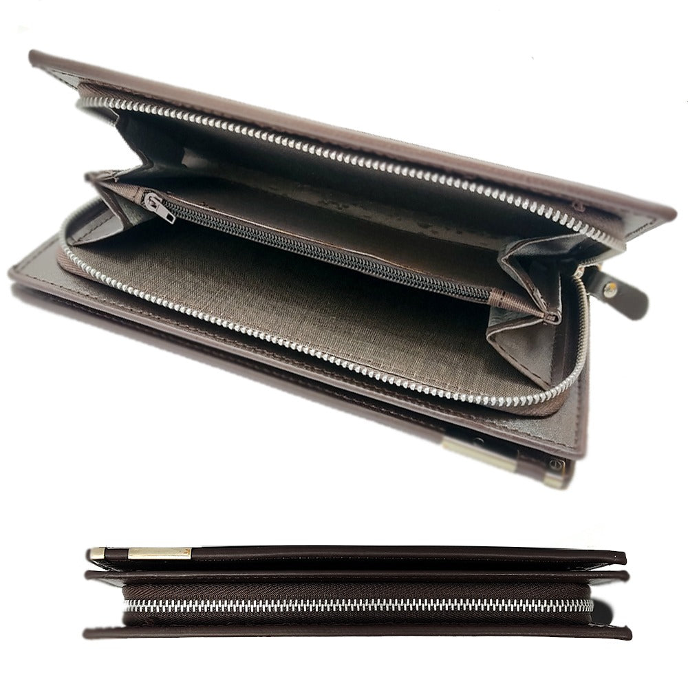Balebaily PU Leather Long Wallet for Men Slim Business Card Holder & Purse