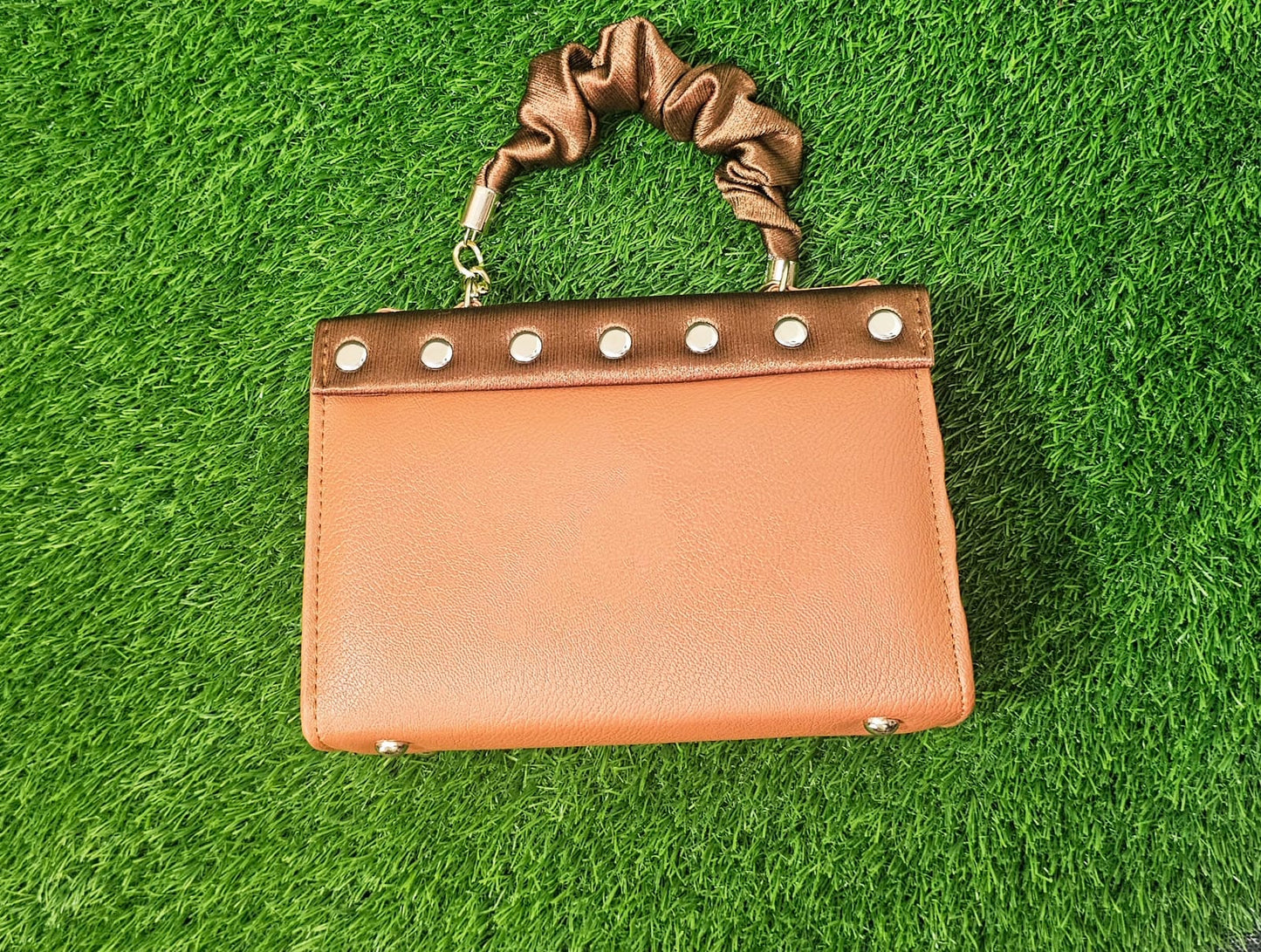 Elegant Women’s Diamond Buckle, Scrunchie Handle Bag