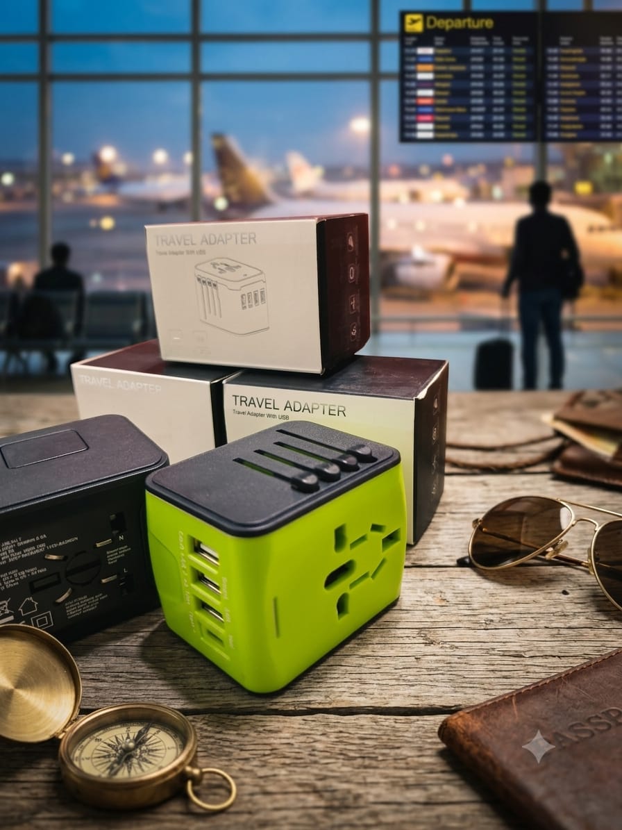 35W Universal Travel Adapter With 4 Port (3 USB A + 1 USB C)