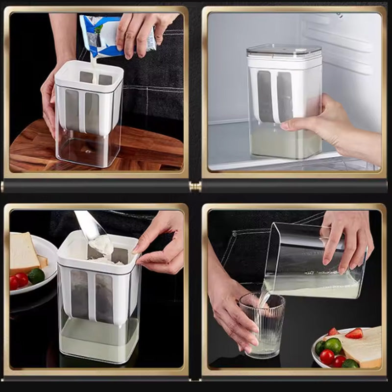 Imported 1100ML Greek Yogurt Maker & Hung Curd Strainer Box with Fine Mesh Filter