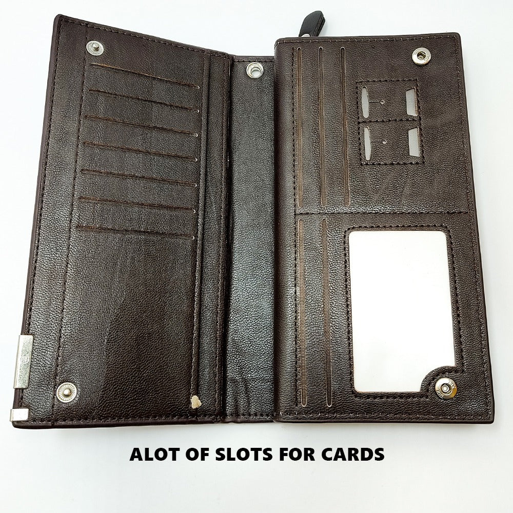 Balebaily PU Leather Long Wallet for Men Slim Business Card Holder & Purse