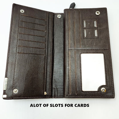 Balebaily PU Leather Long Wallet for Men Slim Business Card Holder & Purse