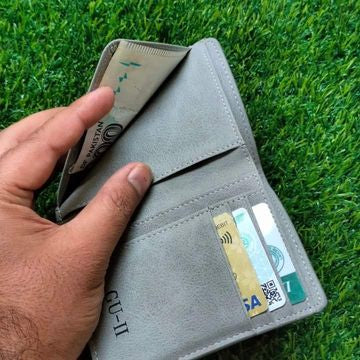 GU-II Male Short Thin Man Purse Wallet Leather Purse Young Men's Personality Tide