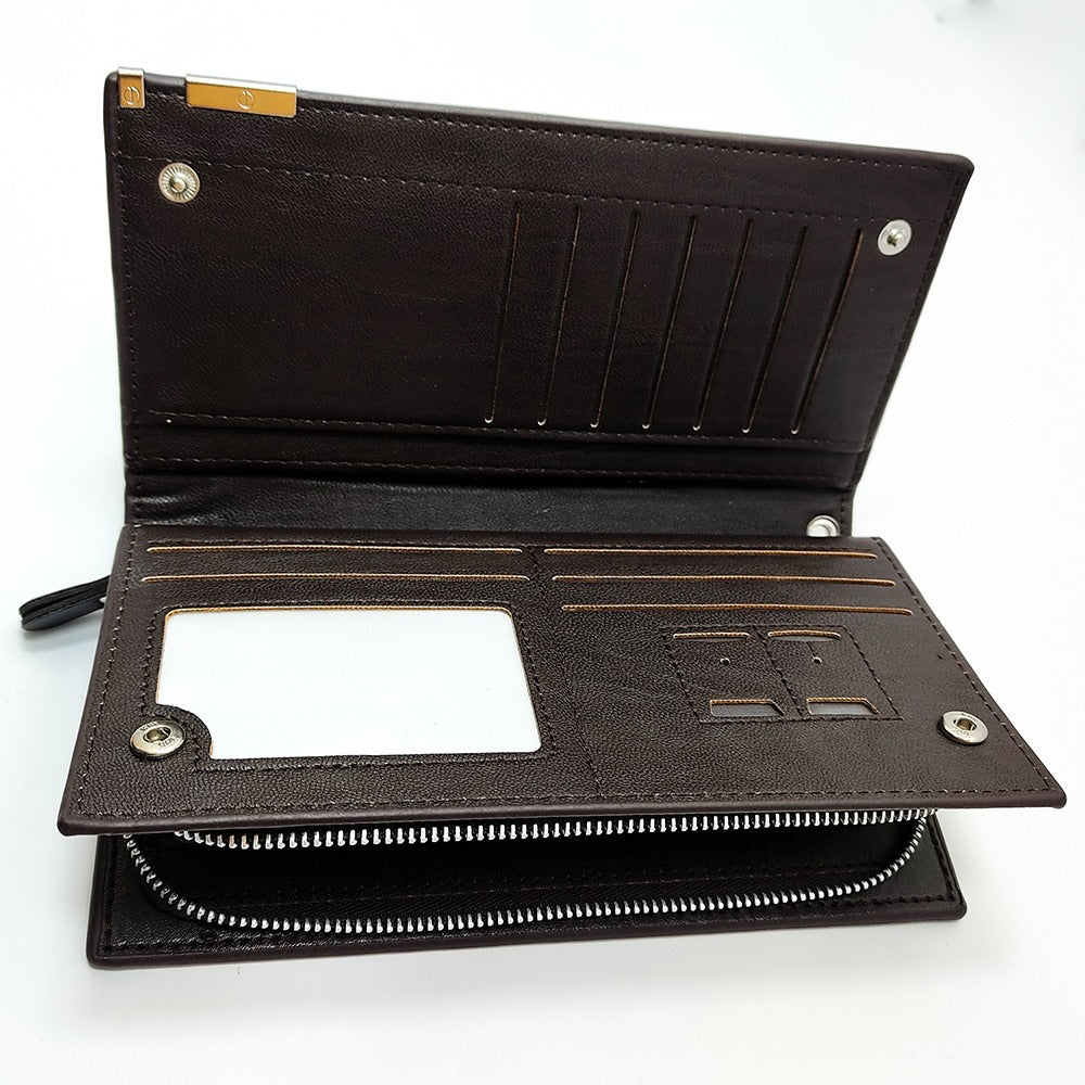 Balebaily PU Leather Long Wallet for Men Slim Business Card Holder & Purse