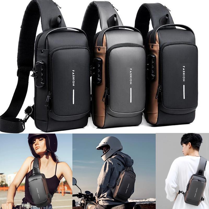 Men’s Anti-Theft Travel Crossbody Bag | USB Charging Shoulder & Chest Sling Pack