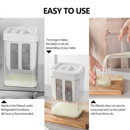 Imported 1100ML Greek Yogurt Maker & Hung Curd Strainer Box with Fine Mesh Filter