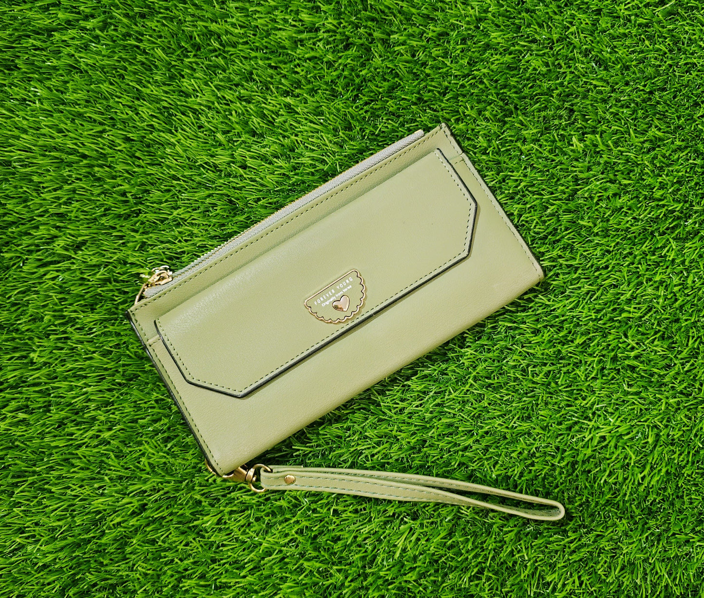 Trendy Women’s PU Leather Long Zipper Purse With Wrist Strap