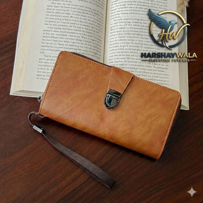 Balenberry Long Wallet for Men – PU Leather Zipper Wrist Clutch 11 Cards Metal Clasp
