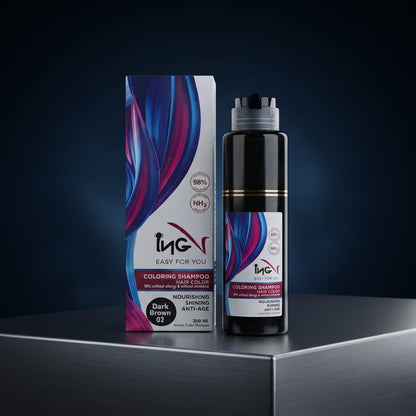 INGV Easy For You Coloring Shampoo Hair Color - Ammonia-Free Nourishing Formula (200ml)