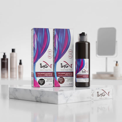 INGV Easy For You Coloring Shampoo Hair Color - Ammonia-Free Nourishing Formula (200ml)