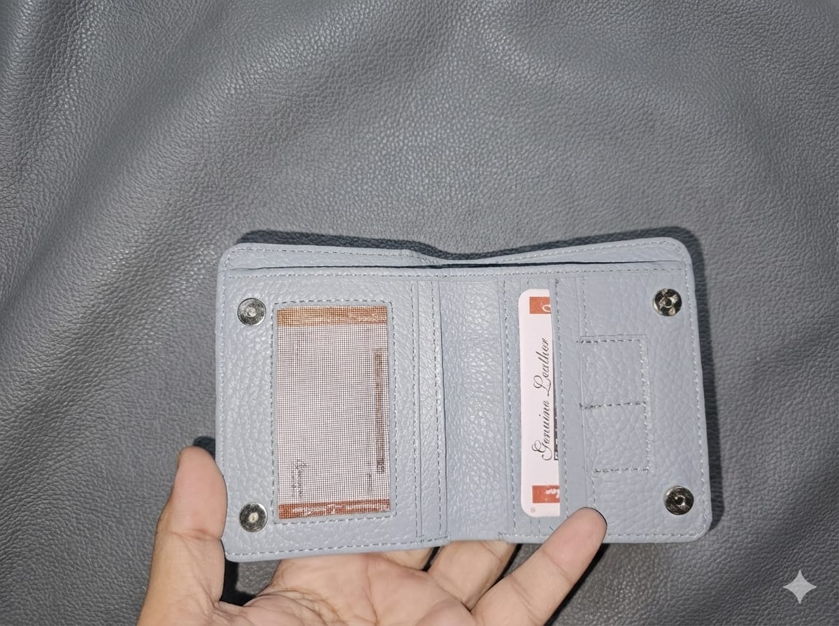 Men’s Slim Mini Design, Genuine Leather Bifold Wallet