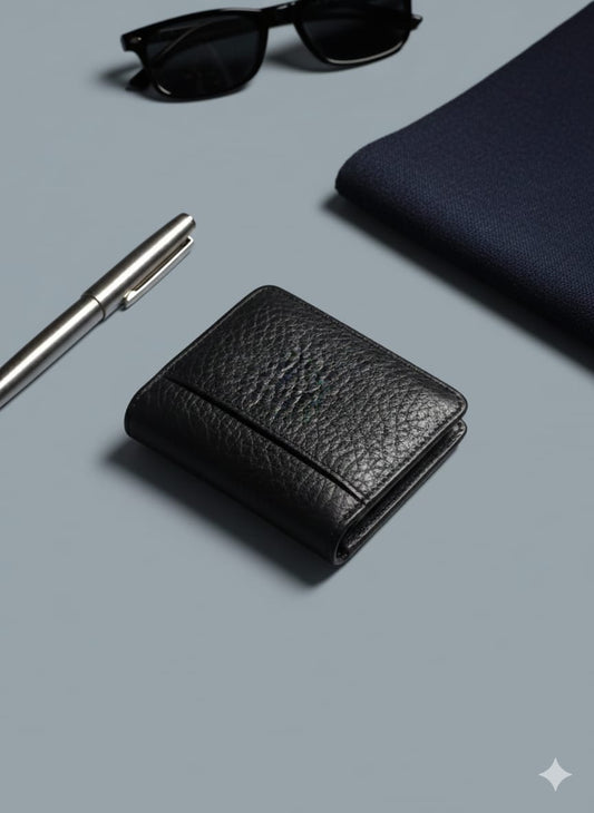 Men’s Slim Mini Design, Genuine Leather Bifold Wallet