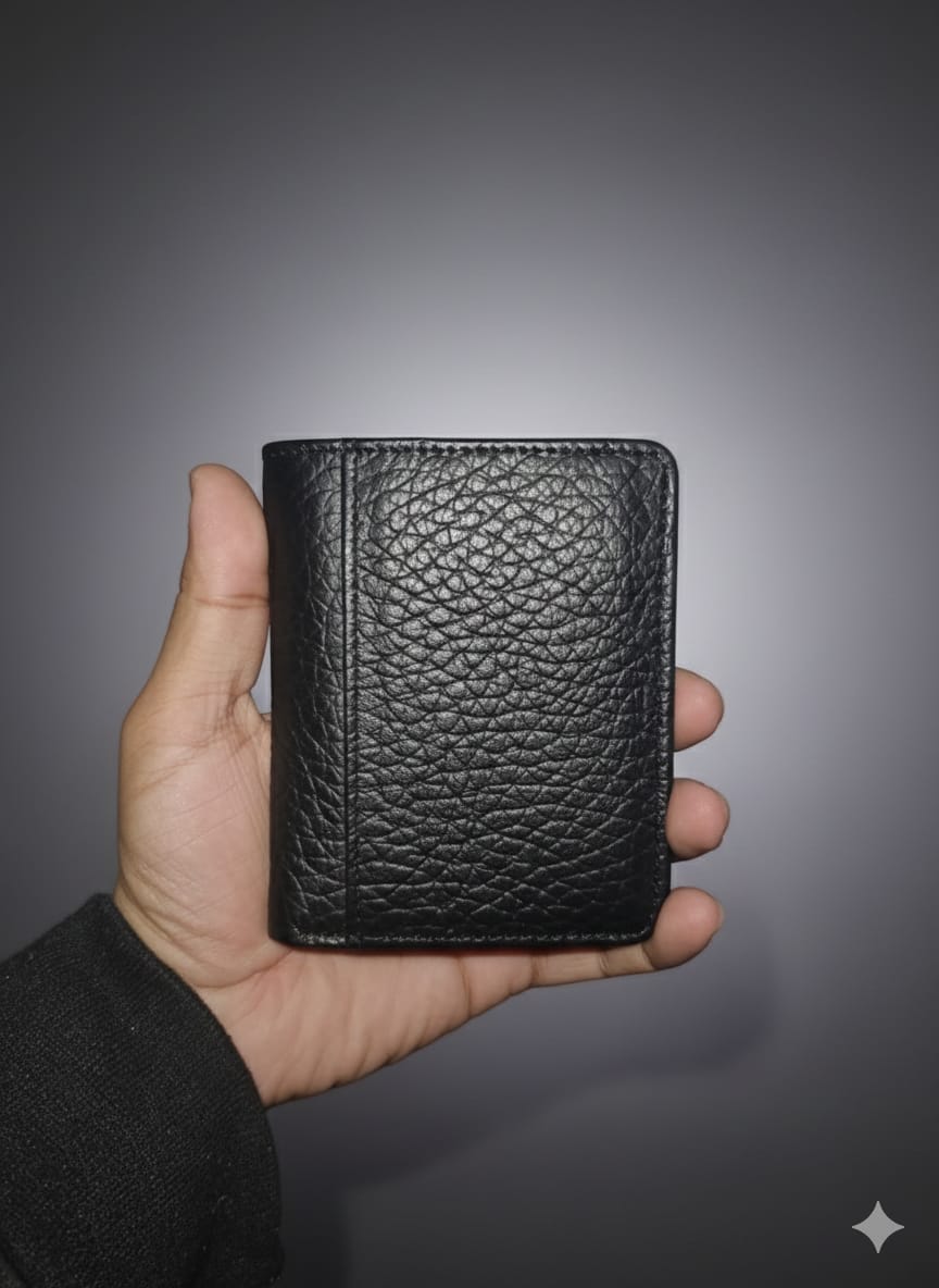 Men’s Slim Mini Design, Genuine Leather Bifold Wallet