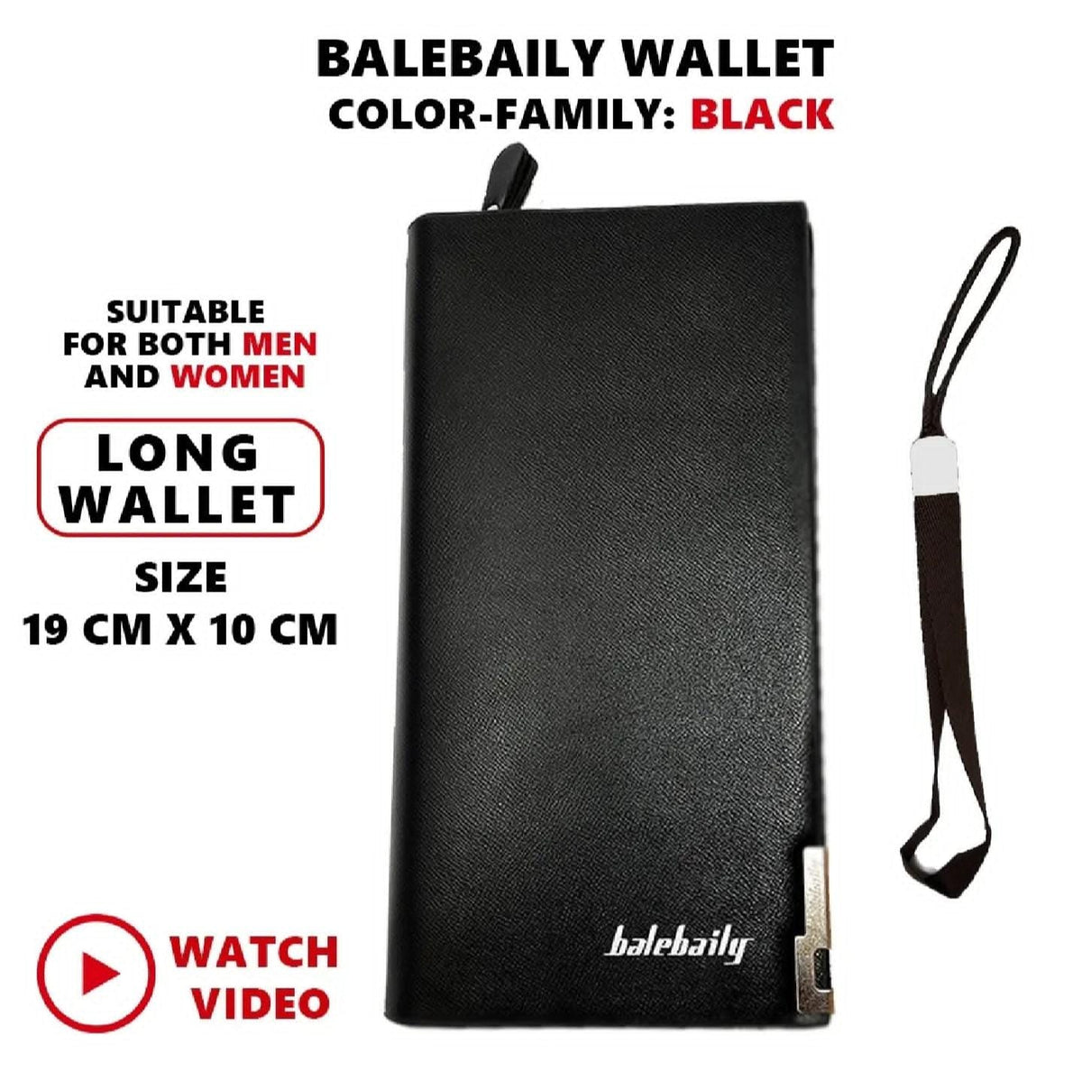 Balebaily PU Leather Long Wallet for Men Slim Business Card Holder & Purse
