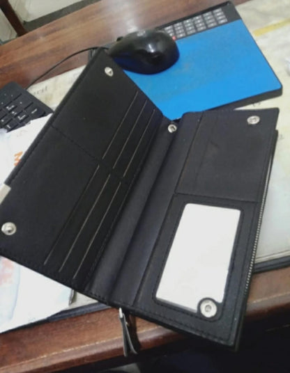 Balebaily PU Leather Long Wallet for Men Slim Business Card Holder & Purse