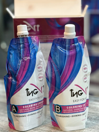 INGVI Hair Color 1000ml – 98% Ammonia-Free Effective Grey Hair Coverage